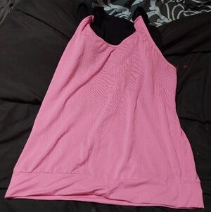 Danskin Now Pink and Black Tank Top